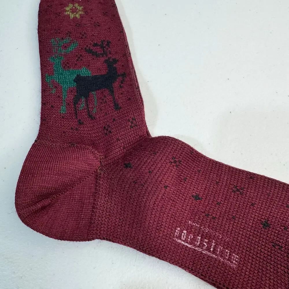 VTG Lyre Bird Pure Australian Fair Isle Wool Socks Fits 7.5-11.5 Nordstrom Excl.